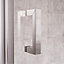 Aqualux Edge 8 Semi-framed Silver effect Clear glass Sliding Shower Door with 76cm side panel (H)203.5cm (W)120cm