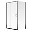 Aqualux Edge 8 Semi-framed Silver effect Clear glass Sliding Shower Door with 80cm side panel (H)203.5cm (W)120cm
