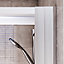 Aqualux Edge 8 Semi-framed Silver effect Clear glass Sliding Shower Door with 90cm side panel (H)203.5cm (W)120cm