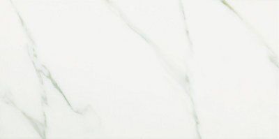 Aquila White Satin Carrara Stone effect Ceramic Wall Tile, Pack of 5, (L)600mm (W)300mm