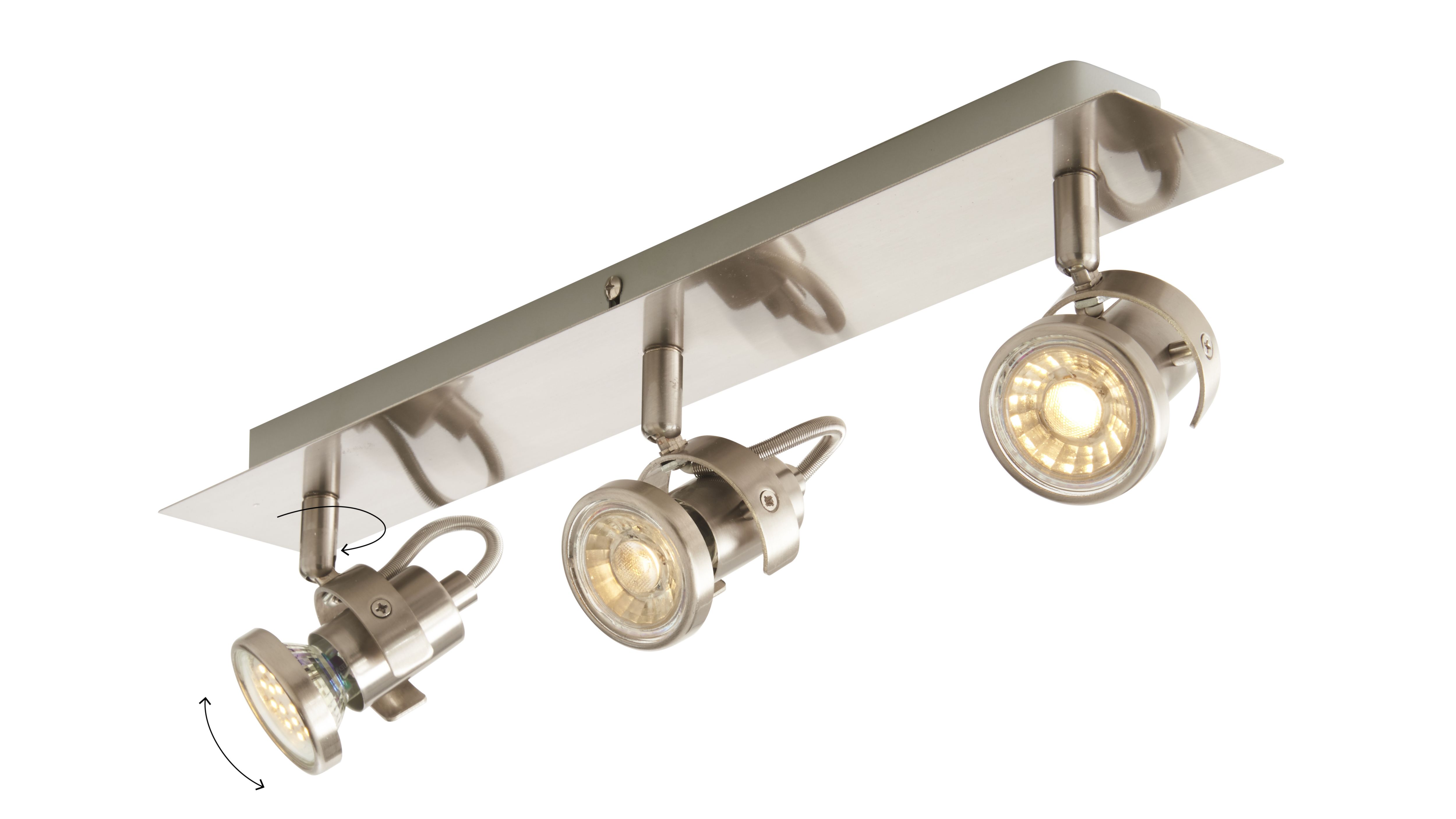 Arachne Bar Satin Silver Chrome effect 3 Light Spotlight