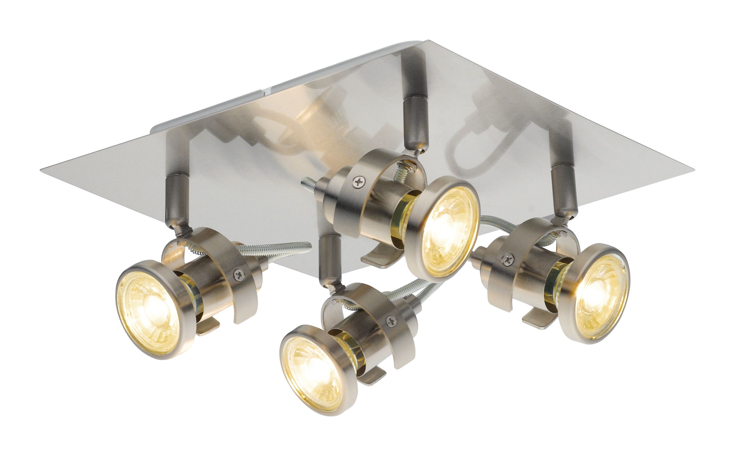 Arachne Plate Satin Silver Chrome effect 4 Light Spotlight