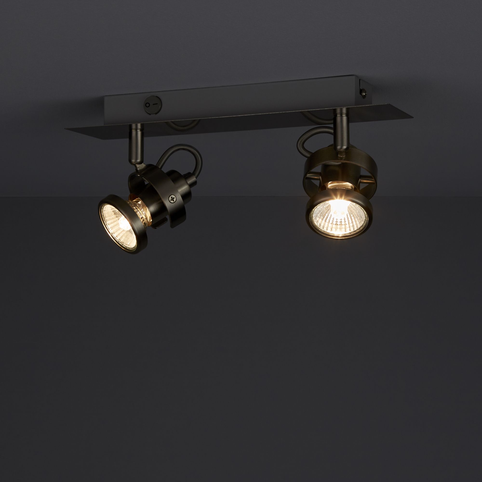 Arachne Satin Nickel effect 2 Light Spotlight