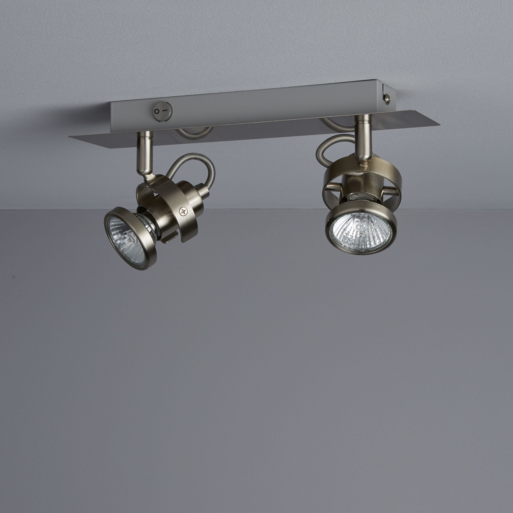 Arachne Satin Nickel effect 2 Light Spotlight