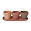 Arara Terracotta Cement & terracotta Round Plant pot (Dia)10.9cm