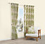 Araxa Citrus green Leaves jacquard Lined Eyelet Curtains (W)167cm (L)183cm, Pair