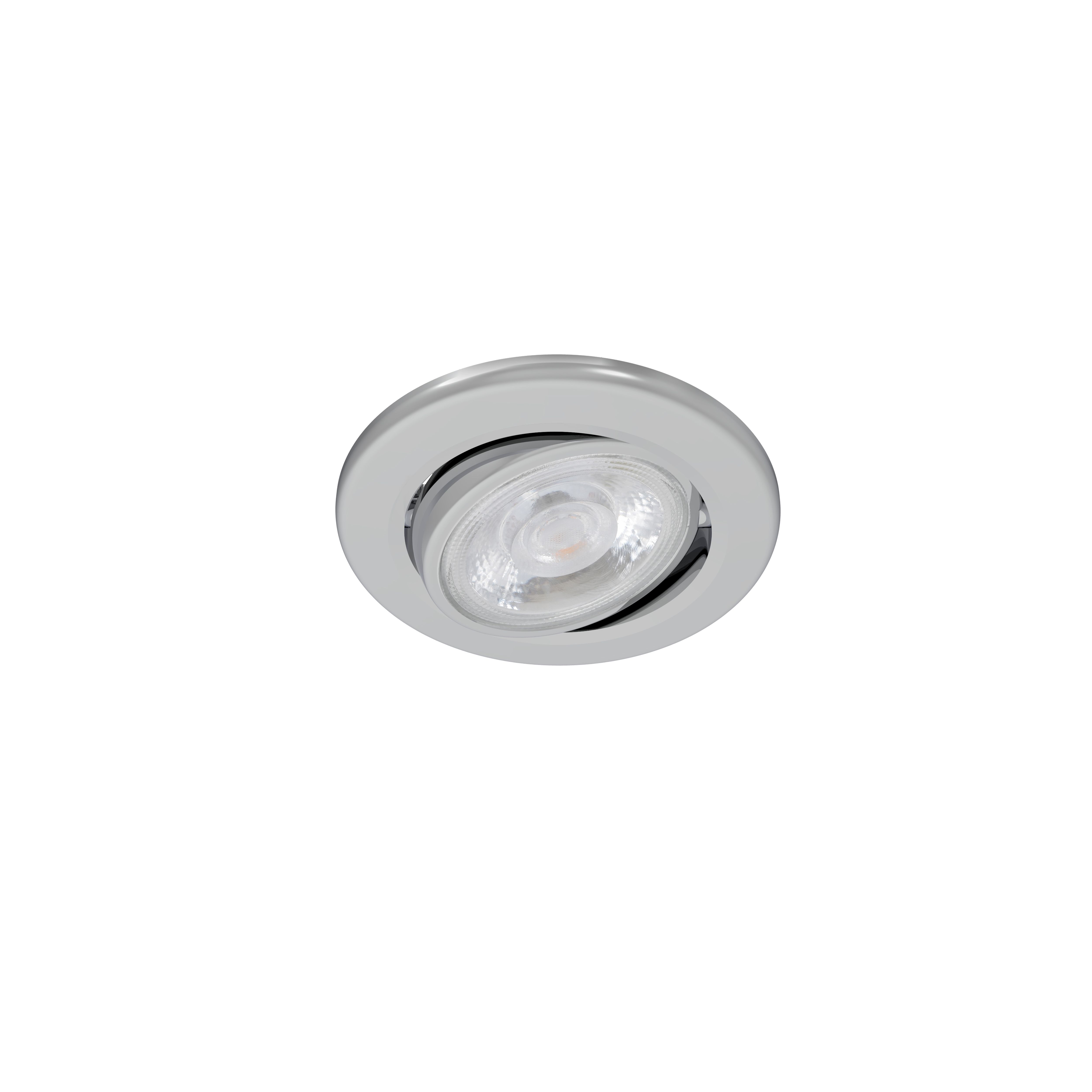 Arber Chrome effect Adjustable LED Fire-rated Warm & neutral Downlight 5W IP65