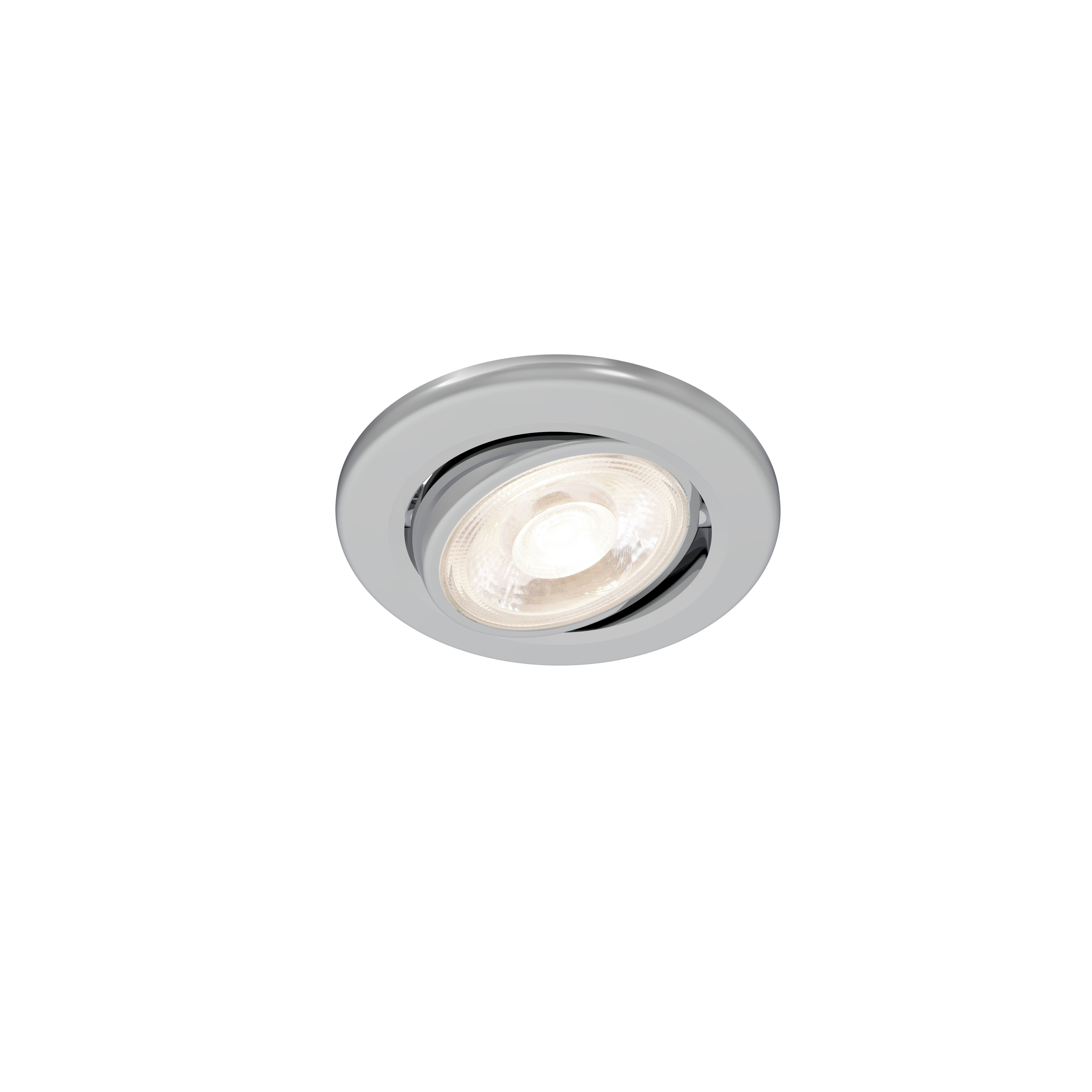 Arber Chrome effect Adjustable LED Fire-rated Warm & neutral Downlight 5W IP65