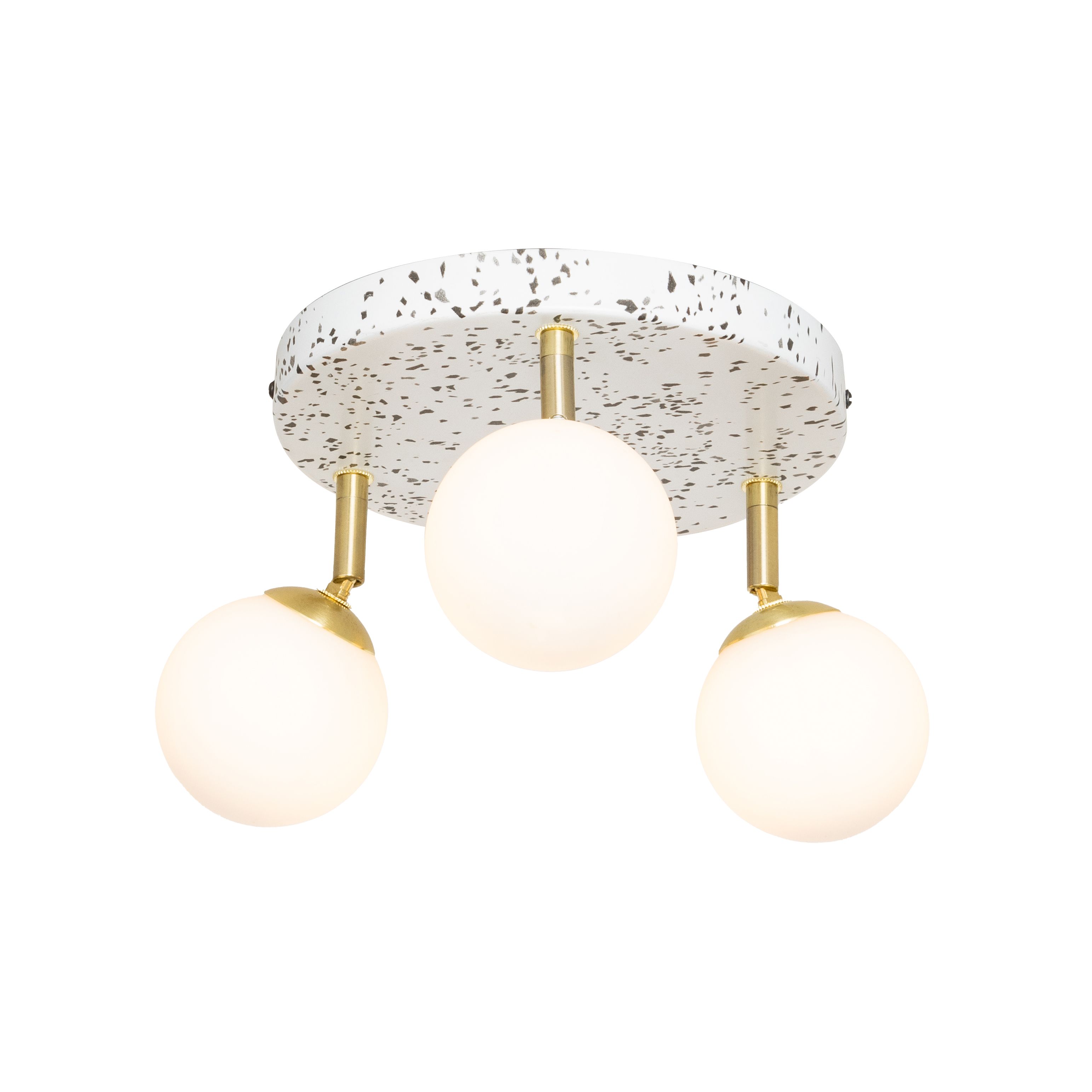 Arca Print Satin Terrazzo Brass effect 3 Light Spotlight