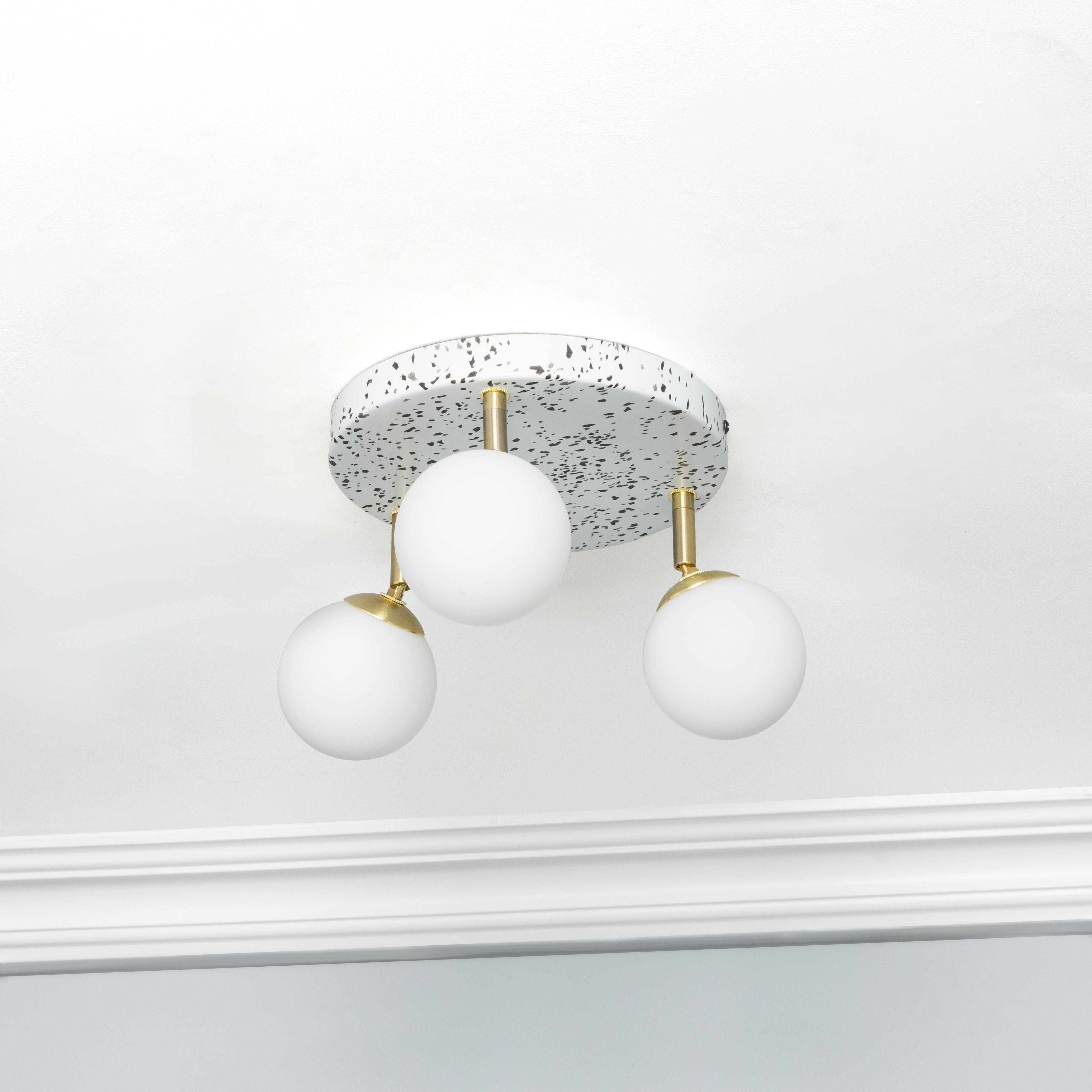 Arca Print Satin Terrazzo Brass effect 3 Light Spotlight