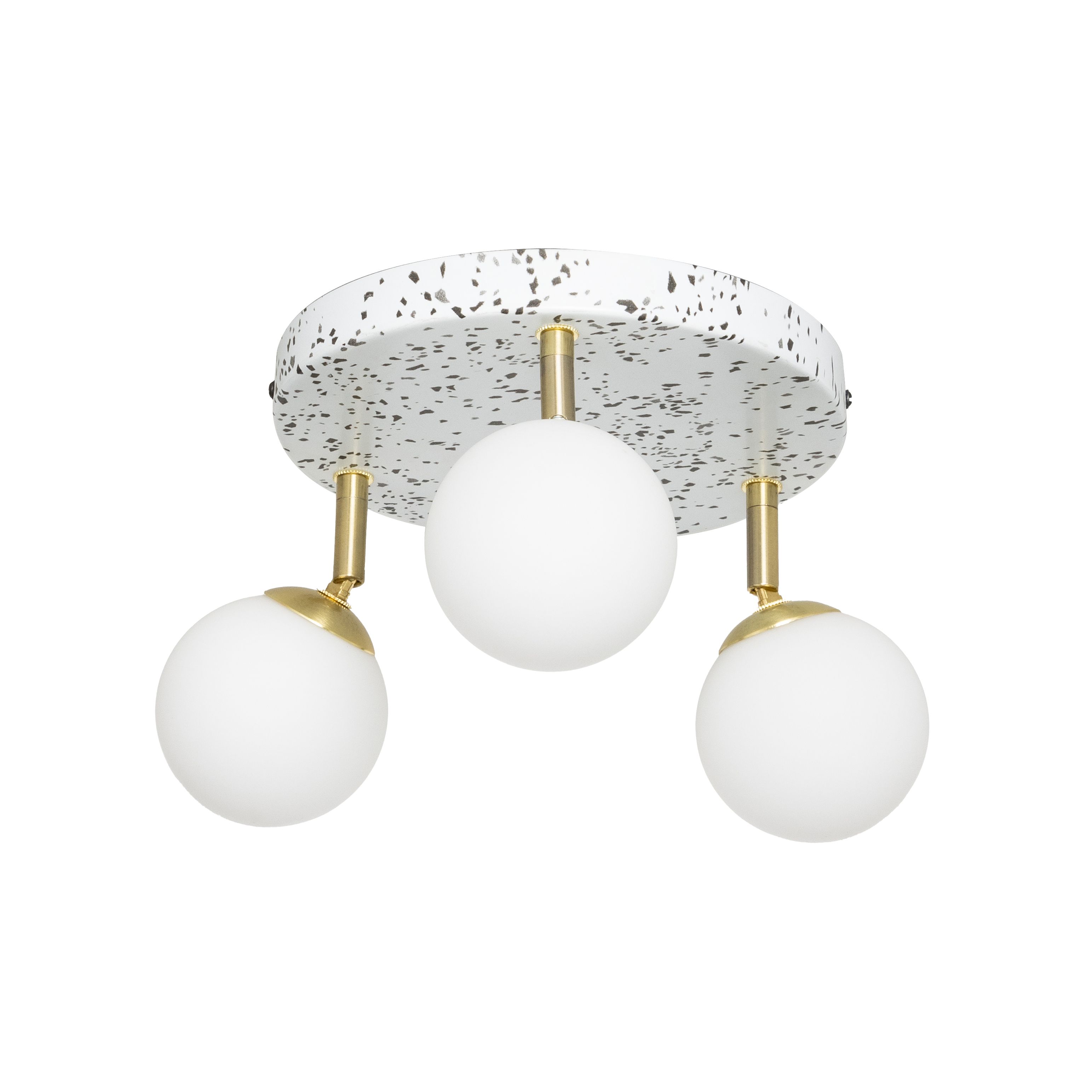 Arca Print Satin Terrazzo Brass effect 3 Light Spotlight