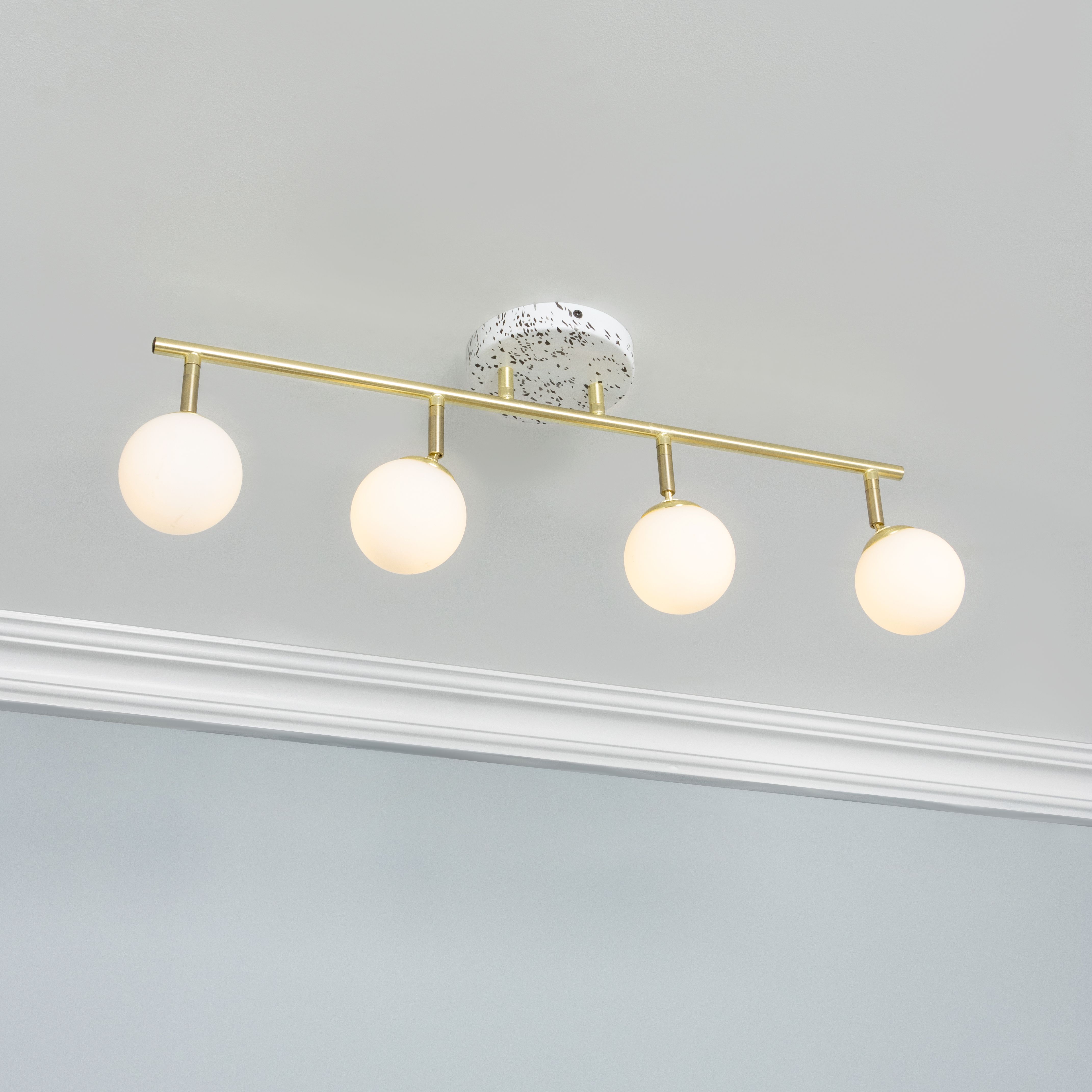 Arca Terrazzo Print Satin Brass effect 4 Light Spotlight