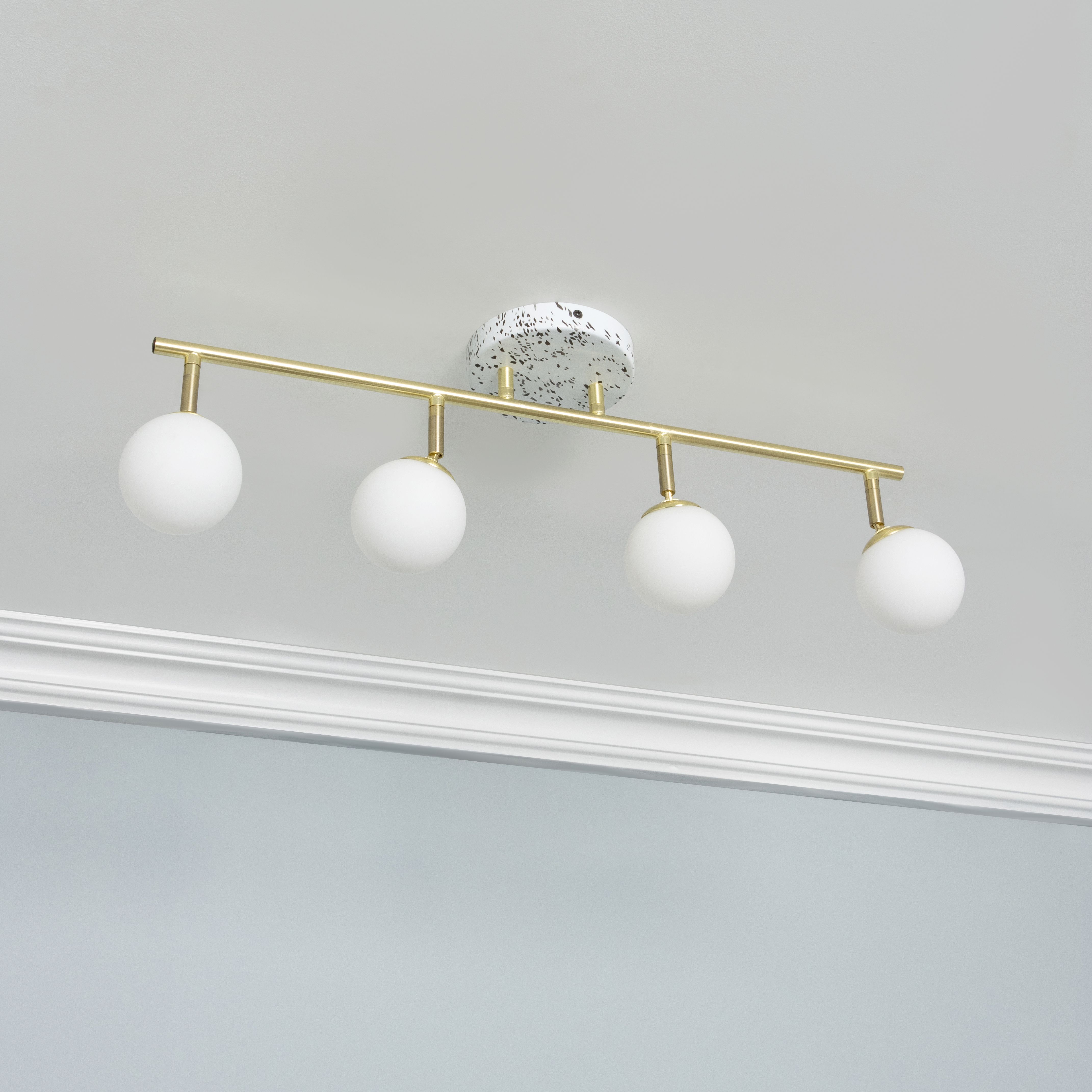Arca Terrazzo Print Satin Brass effect 4 Light Spotlight