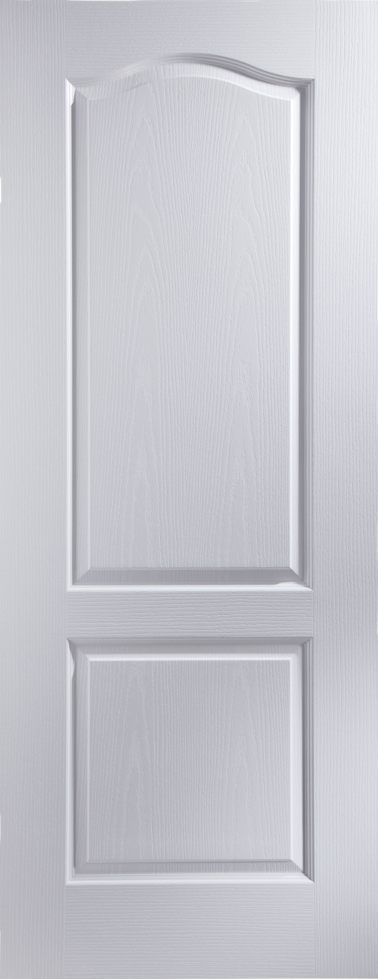 Arch painted 2 panel Unglazed Arched White Woodgrain effect Internal Door, (H)1981mm (W)686mm (T)35mm