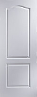 Arch painted 2 panel Unglazed Arched White Woodgrain effect Internal Door, (H)1981mm (W)838mm (T)35mm