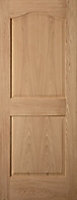 Arched 2 panel Unglazed Oak veneer Internal Door, (H)1981mm (W)686mm (T)35mm