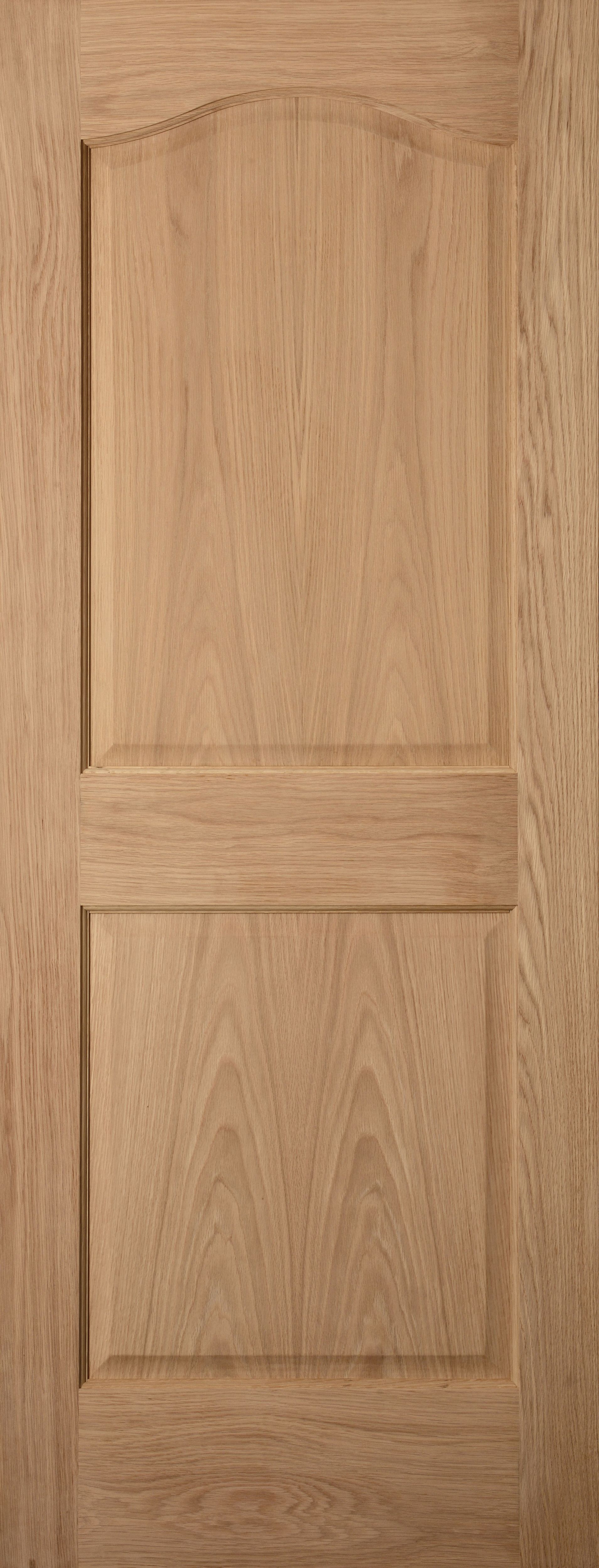 Arched 2 panel Unglazed Oak veneer Internal Door, (H)1981mm (W)762mm (T)35mm