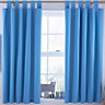 Ardella Blue Plain Blackout Tab top Curtains (W)168cm (L)137cm, Pair