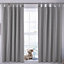Ardella Grey Plain Blackout Tab top Curtains (W)168cm (L)137cm, Pair