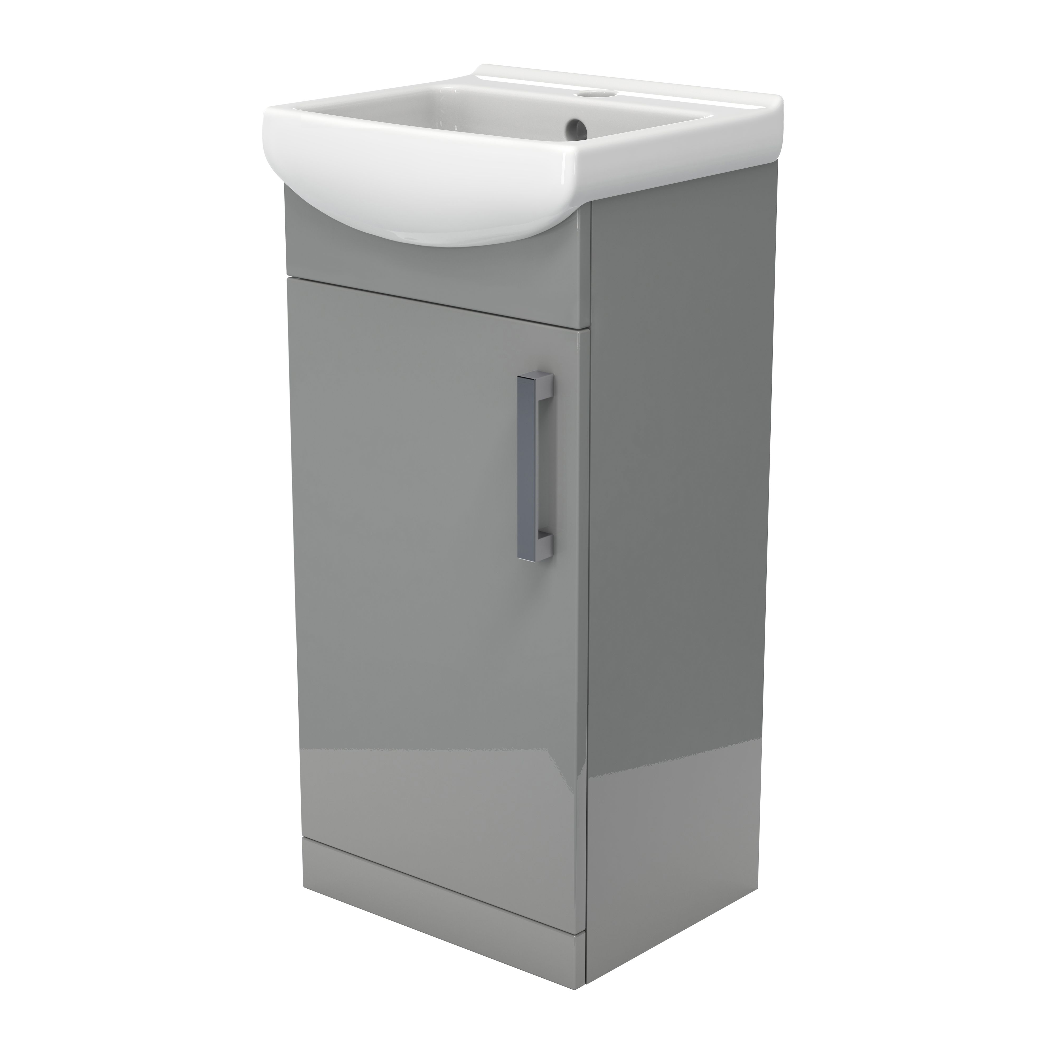 Ardenno Gloss Grey Cloakroom vanity unit & basin set (W)400mm (H)880mm