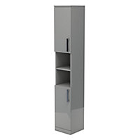 Ardenno Tall Gloss Grey Single Cabinet (H)182cm (W)30cm