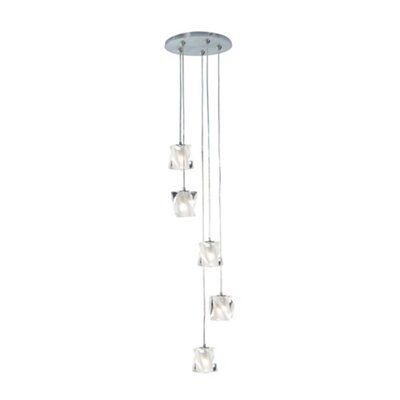 Areto Glass & steel Chrome effect 5 Lamp Ceiling light