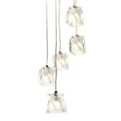 Areto Glass & steel Chrome effect 5 Lamp Ceiling light