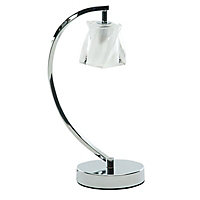 Areto Matt Cream Chrome effect Halogen Table lamp