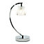 Areto Matt Cream Chrome effect Halogen Table lamp