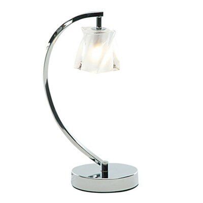 Areto Matt Cream Chrome effect Halogen Table lamp