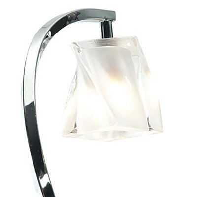 Areto Matt Cream Chrome effect Halogen Table lamp