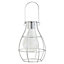 Argent Glass & metal Silver effect Solar-powered Outdoor LED Hanging lantern