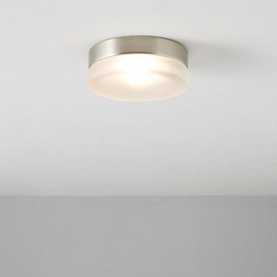 Aria Brushed Glass & steel Clear Chrome effect Ceiling light