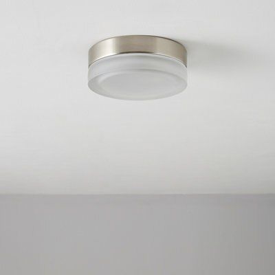 Aria Brushed Glass & steel Clear Chrome effect Ceiling light