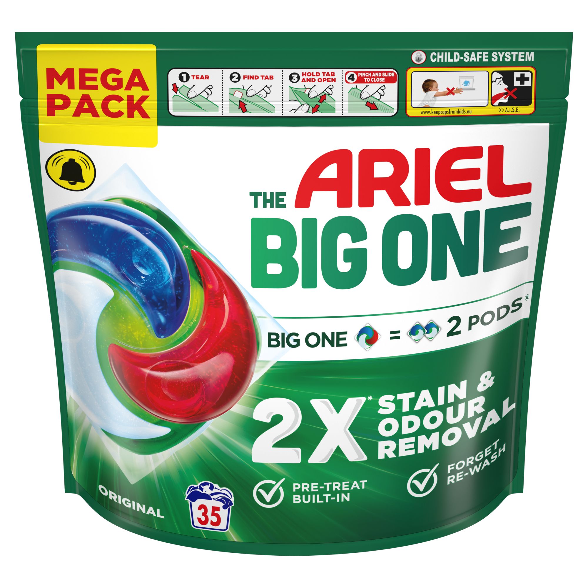 Ariel The Big One Original Washing capsules, 1.35kg, 35W