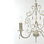 Arielle Pendant Satin Ivory Antique brass effect 3 Lamp Ceiling light