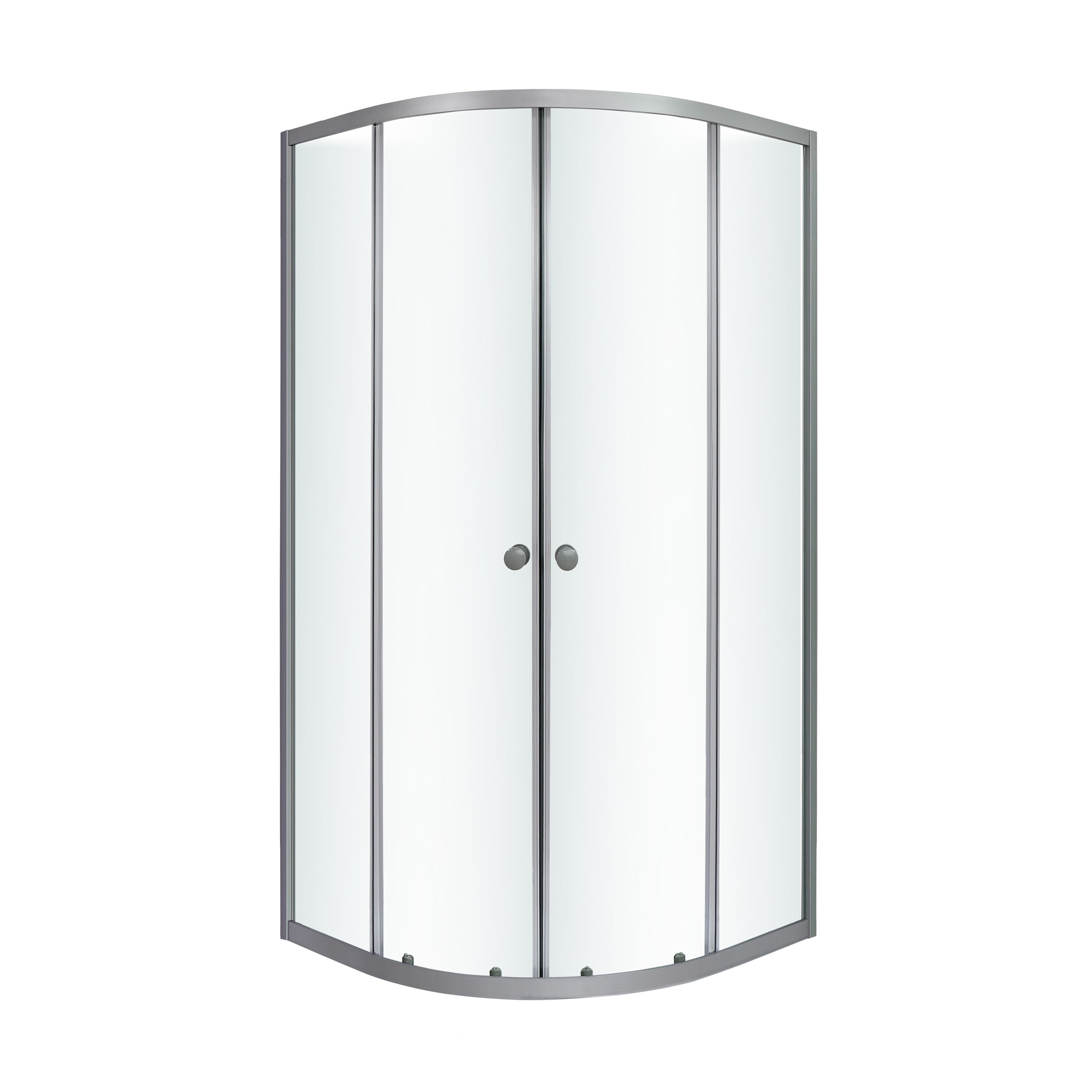 Arkell Framed Clear glass Silver effect Quadrant Shower enclosure - Corner entry double sliding door (W)80cm (D)80cm