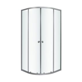Arkell Framed Clear glass Silver effect Quadrant Shower enclosure - Corner entry double sliding door (W)80cm (D)80cm