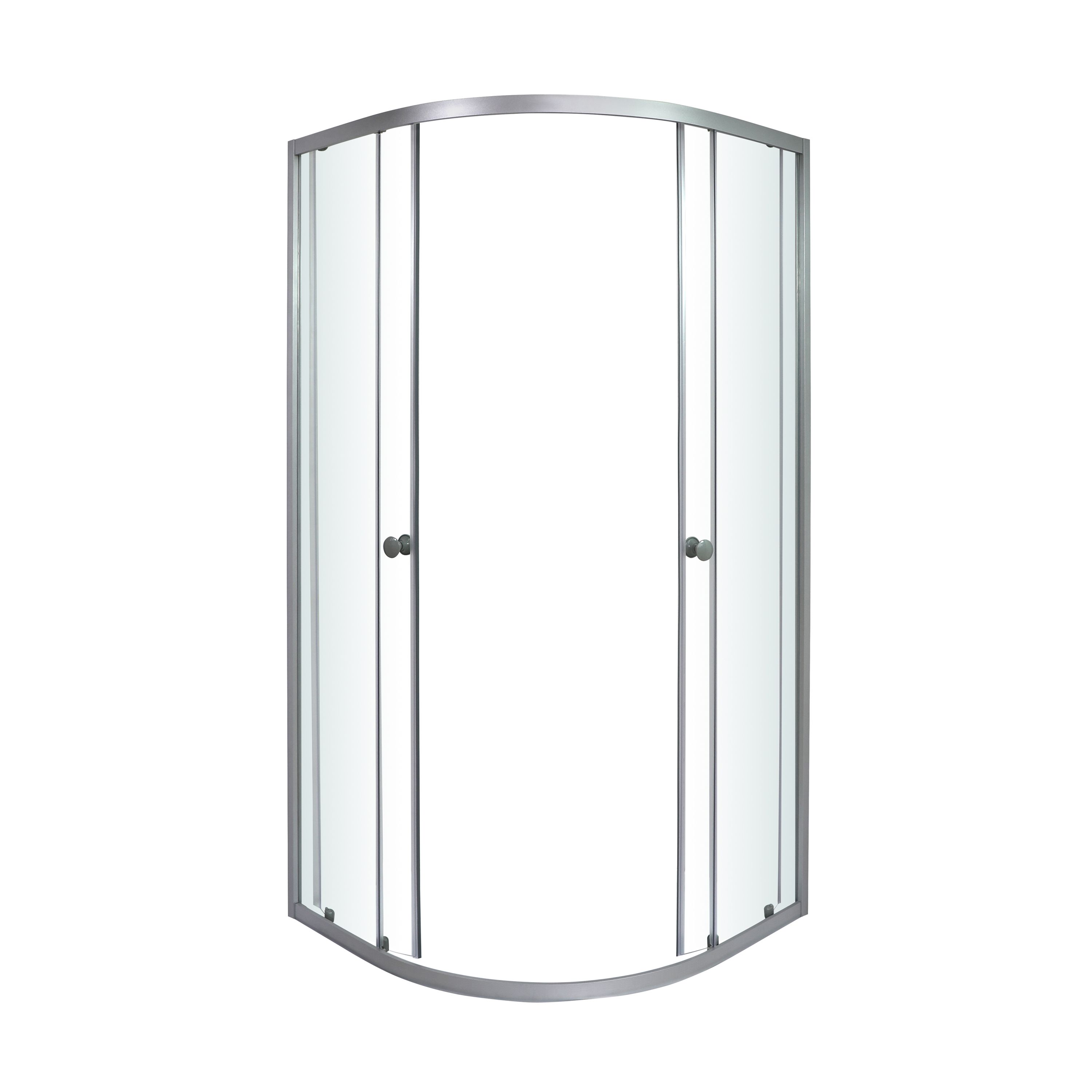 Arkell Framed Clear glass Silver effect Quadrant Shower enclosure - Corner entry double sliding door (W)80cm (D)80cm