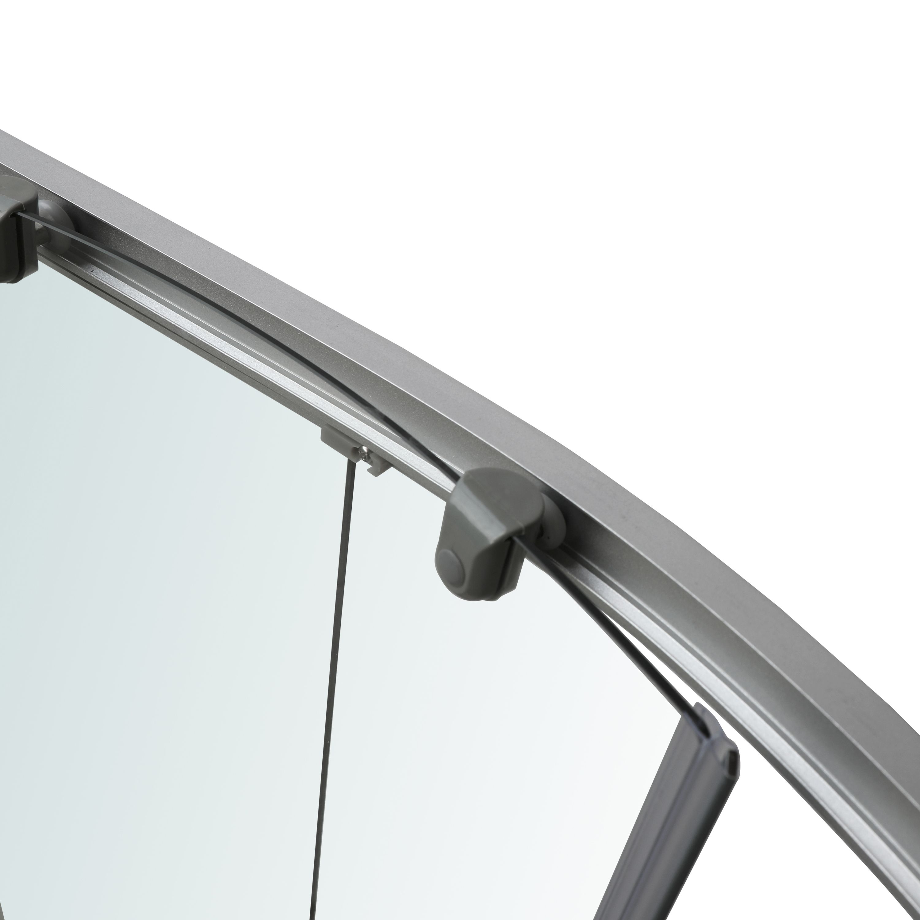 Arkell Framed Clear glass Silver effect Quadrant Shower enclosure - Corner entry double sliding door (W)80cm (D)80cm