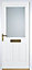 Arlington Obscure Panelled White Back door & frame, (H)2085mm (W)840mm