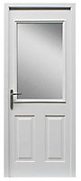 Arlington Obscure Panelled White Back door & frame, (H)2085mm (W)840mm