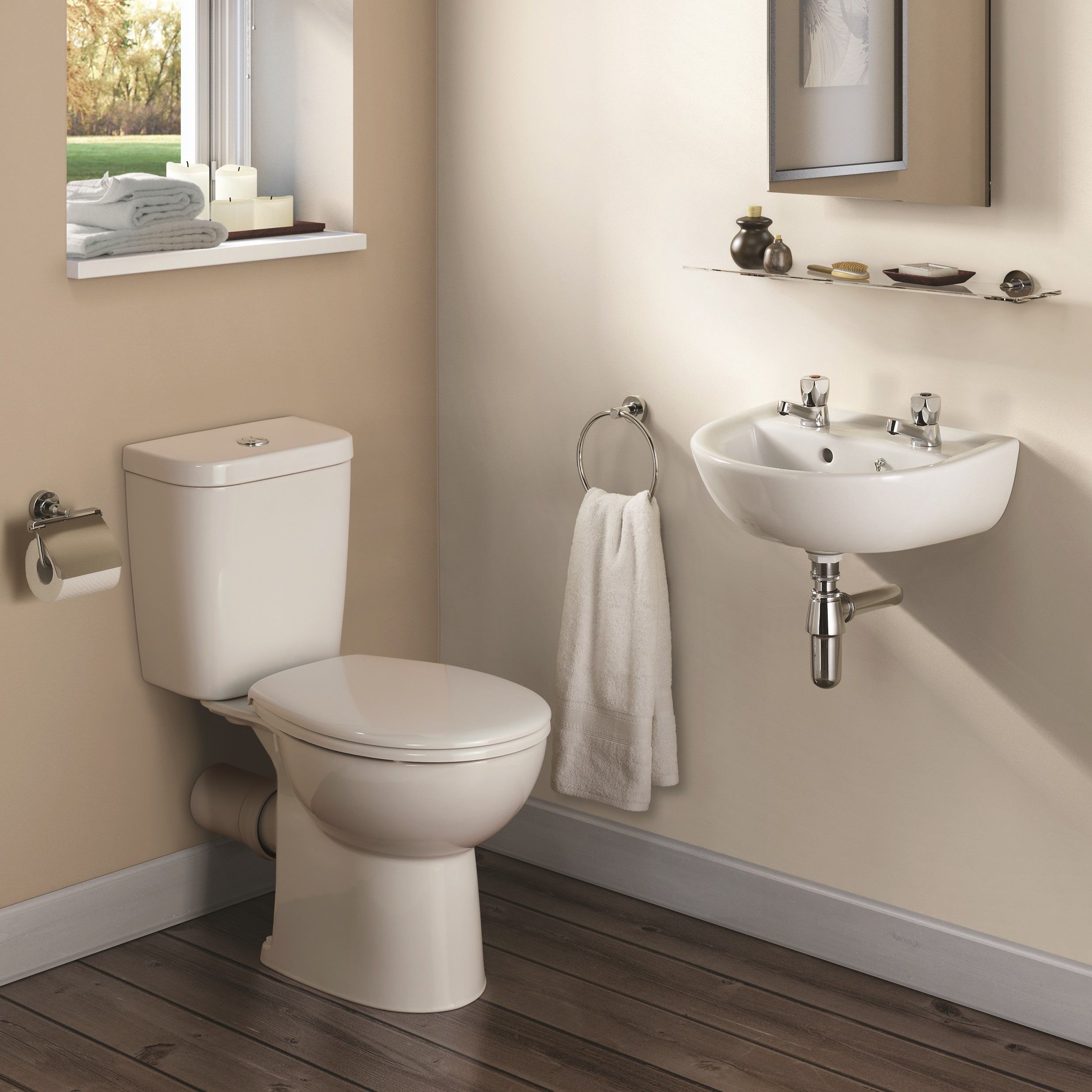 Armitage Shanks Sandringham 21 White D-shaped Wall-mounted Cloakroom Basin (W)45cm - 3