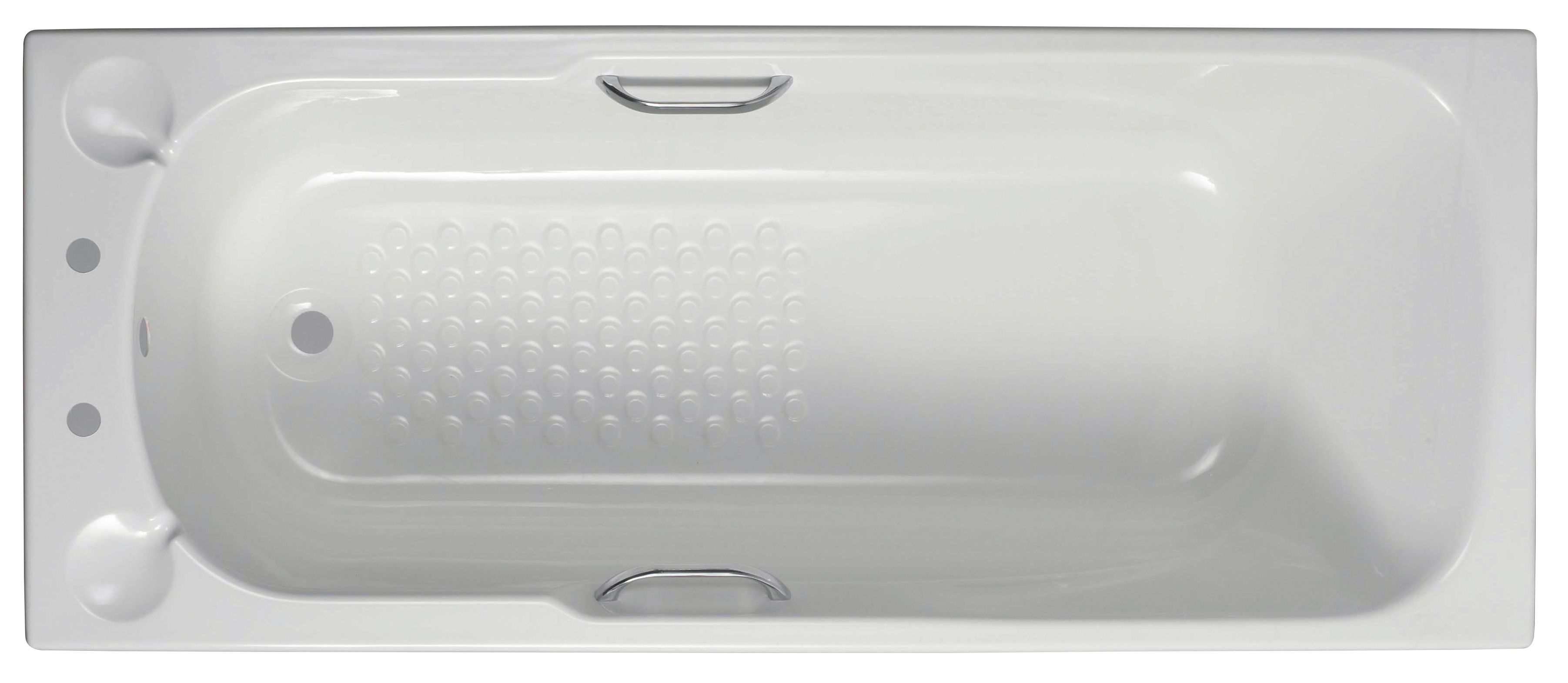 Armitage Shanks Sandringham White Rectangular Straight Bath with 2 Tap holes (L)168.5cm (W)69.5cm