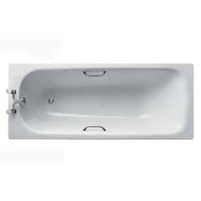 Armitage Shanks Simplicity Porcelain enamelled steel Rectangular White 2 tap hole Bath (L)1700mm (W)700mm