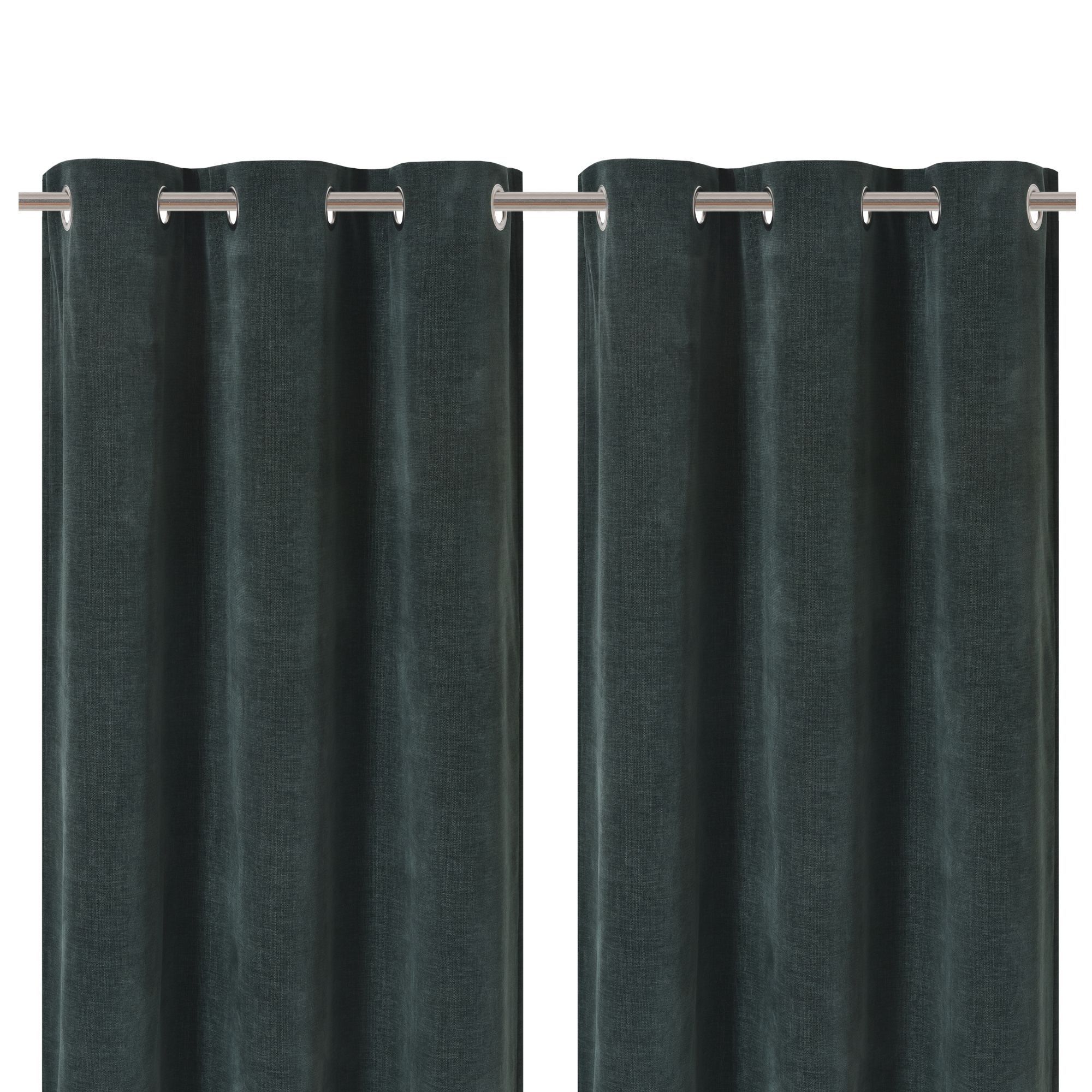 Arntzen Dark green Plain woven Lined Eyelet Curtain (W)117cm (L)137cm, Pair