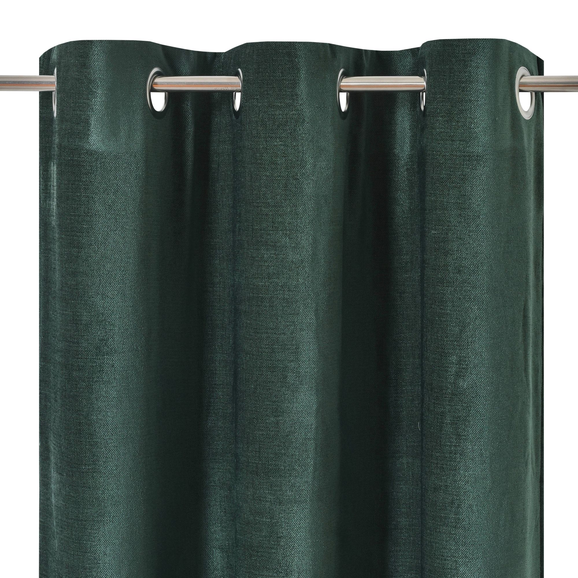 Arntzen Dark green Plain woven Lined Eyelet Curtain (W)167cm (L)228cm, Pair