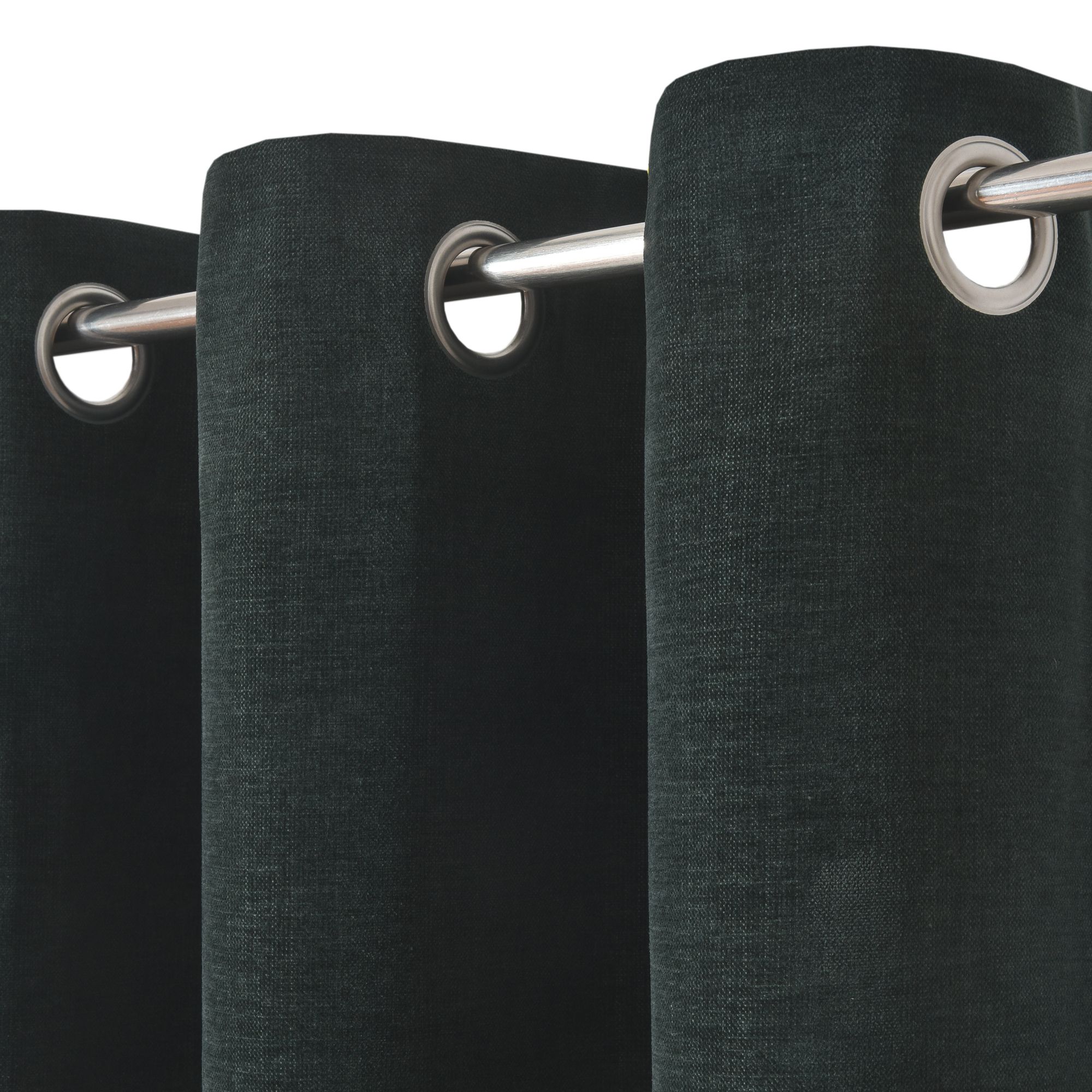 Arntzen Dark green Plain woven Lined Eyelet Curtain (W)167cm (L)228cm, Pair