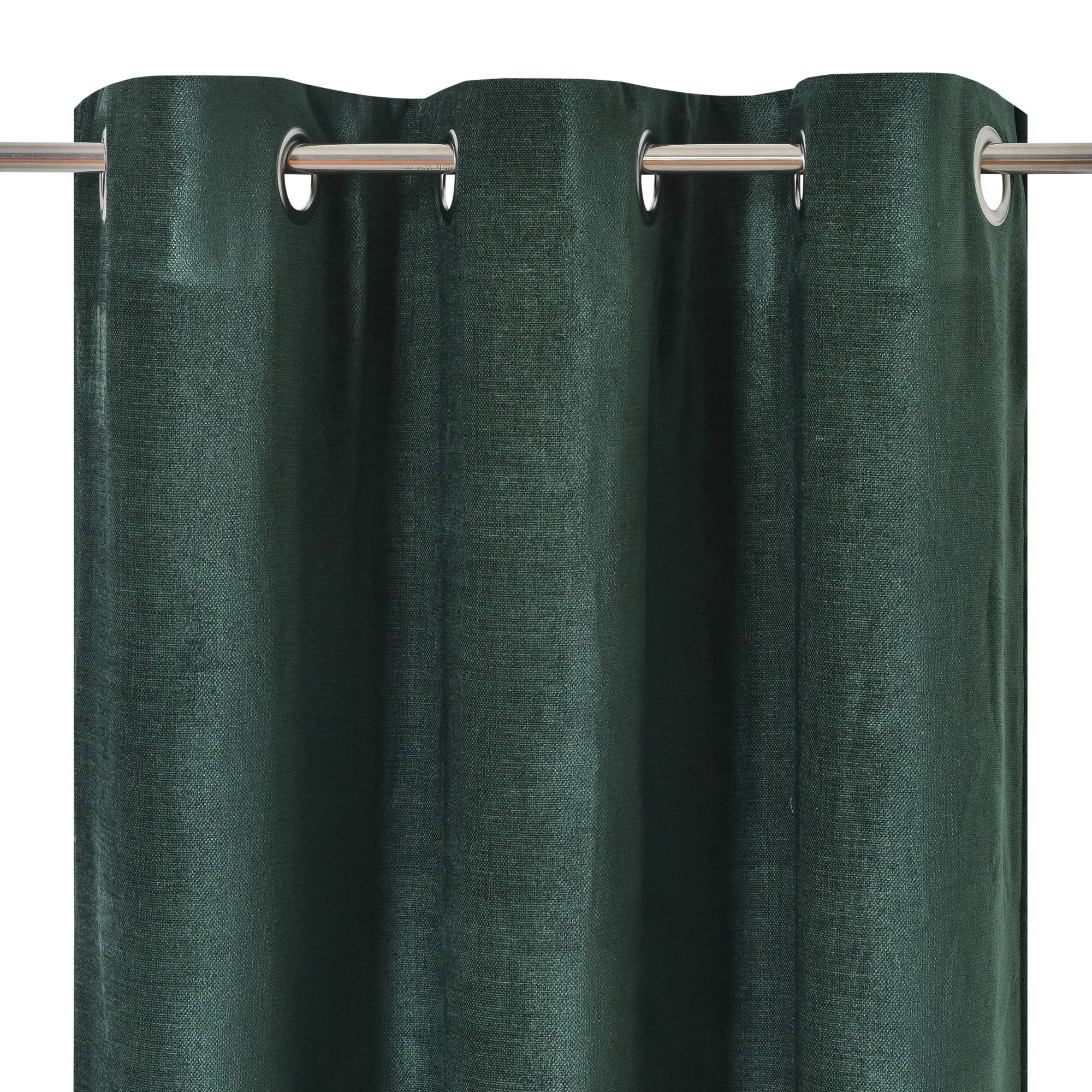 Arntzen Dark green Plain woven Lined Eyelet Curtain (W)228cm (L)228cm, Pair