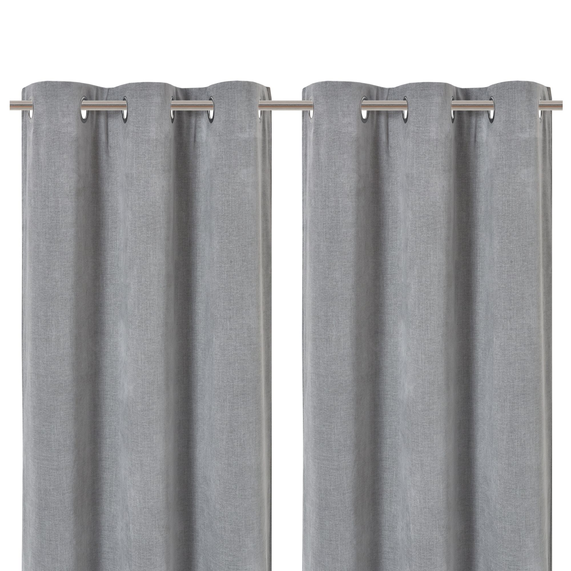 Arntzen Grey Plain woven Lined Eyelet Curtain (W)117cm (L)137cm, Pair